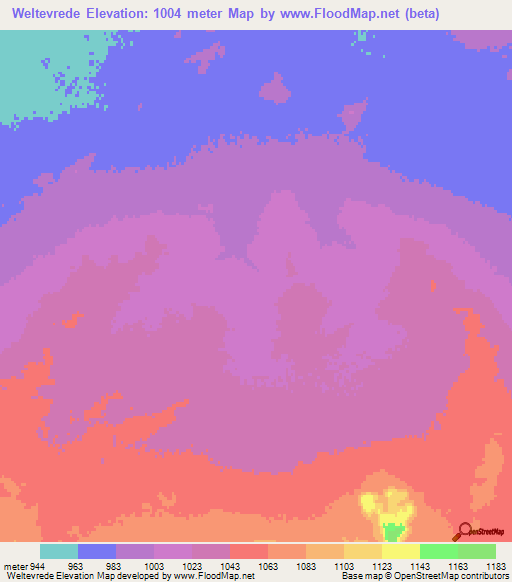 Weltevrede,South Africa Elevation Map