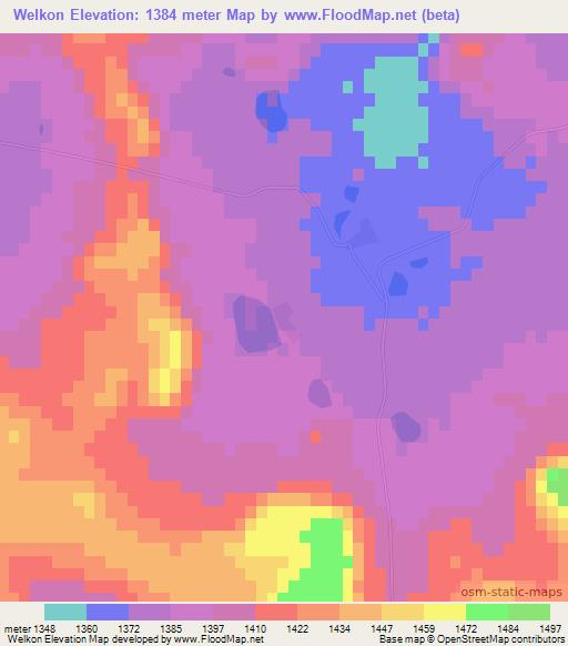 Welkon,South Africa Elevation Map