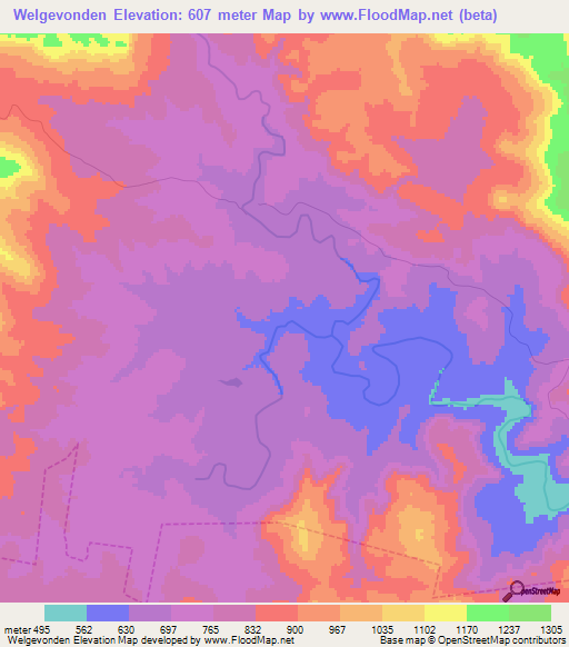 Welgevonden,South Africa Elevation Map