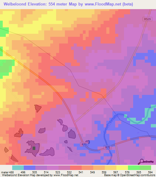 Welbeloond,South Africa Elevation Map