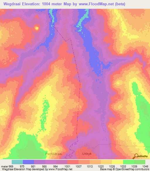 Wegdraai,South Africa Elevation Map