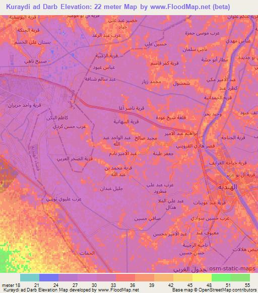 Kuraydi ad Darb,Iraq Elevation Map