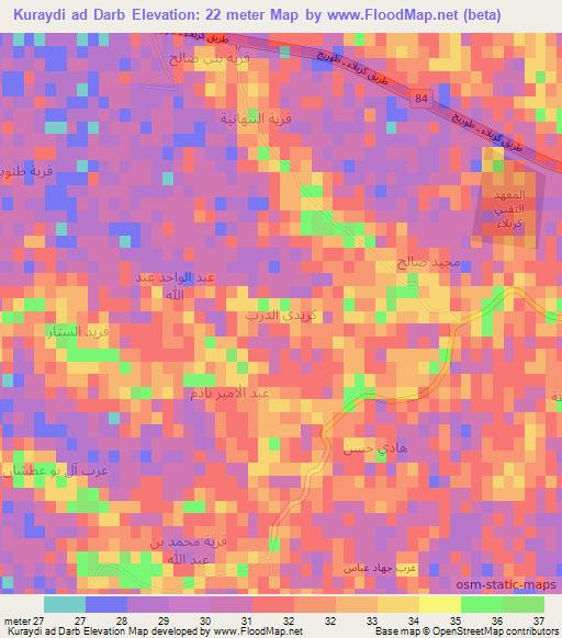 Kuraydi ad Darb,Iraq Elevation Map