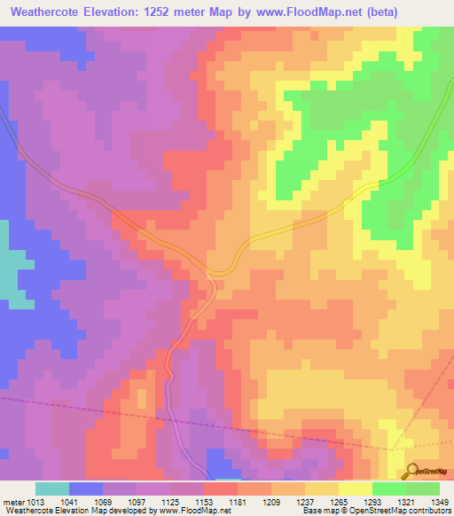 Weathercote,South Africa Elevation Map