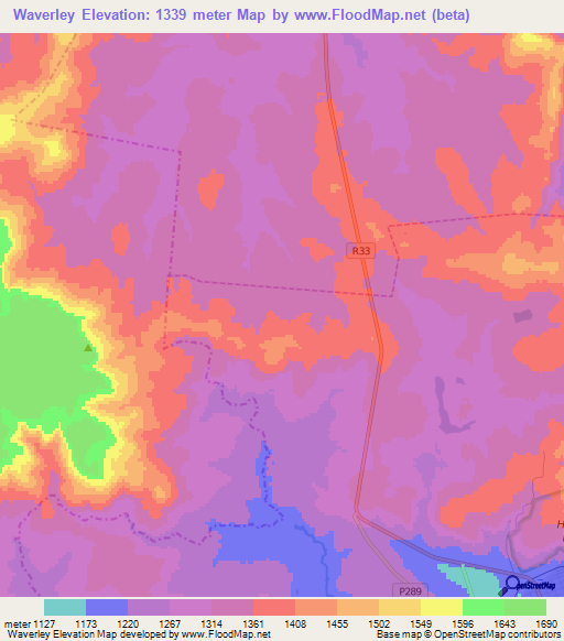 Waverley,South Africa Elevation Map