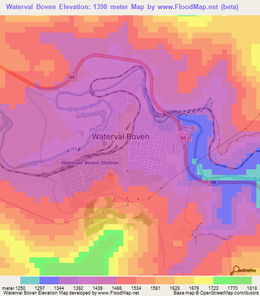 Waterval Boven,South Africa Elevation Map