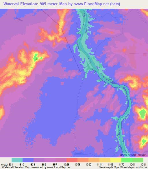 Waterval,South Africa Elevation Map