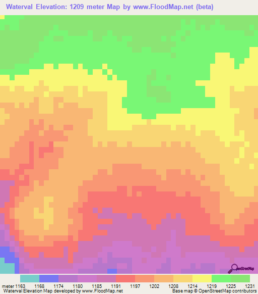 Waterval,South Africa Elevation Map