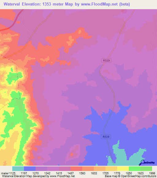 Waterval,South Africa Elevation Map