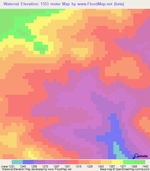 Waterval,South Africa Elevation Map