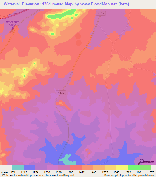 Waterval,South Africa Elevation Map