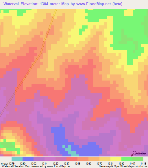 Waterval,South Africa Elevation Map