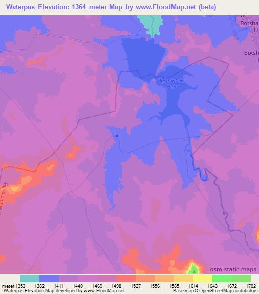 Waterpas,South Africa Elevation Map