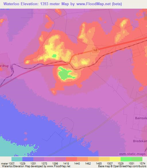 Waterloo,South Africa Elevation Map