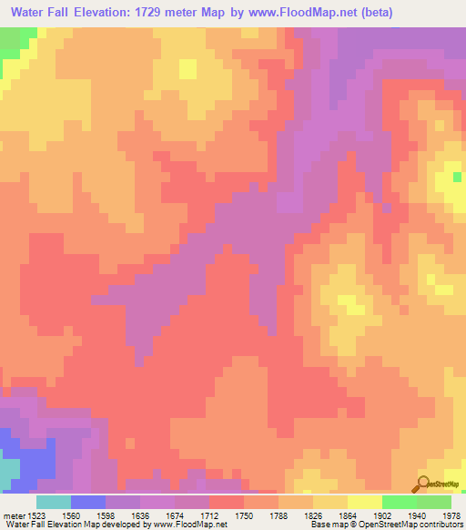 Water Fall,South Africa Elevation Map