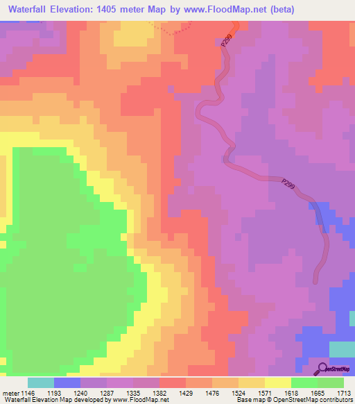 Waterfall,South Africa Elevation Map