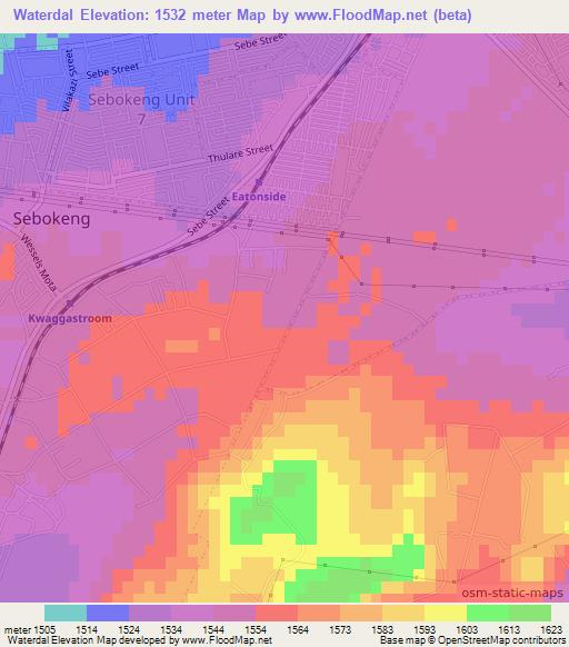 Waterdal,South Africa Elevation Map