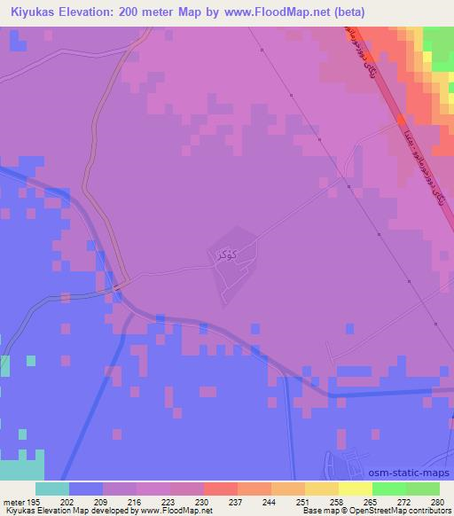 Kiyukas,Iraq Elevation Map