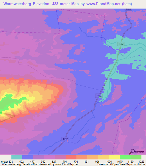 Warmwaterberg,South Africa Elevation Map