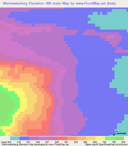 Warmwaterberg,South Africa Elevation Map