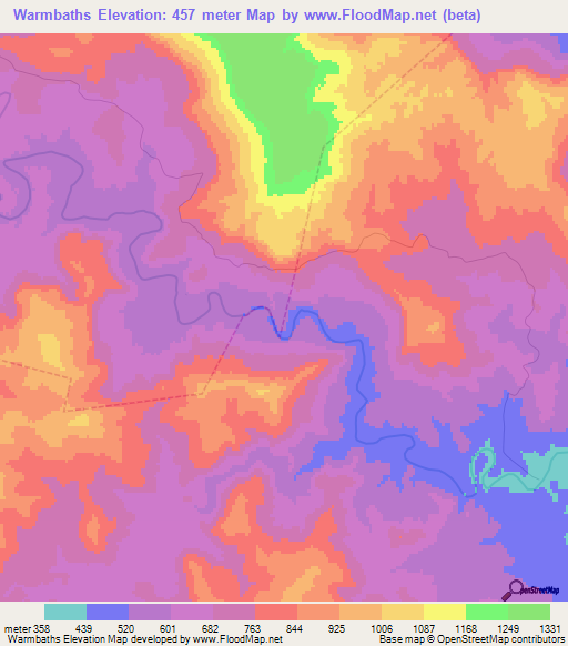 Warmbaths,South Africa Elevation Map