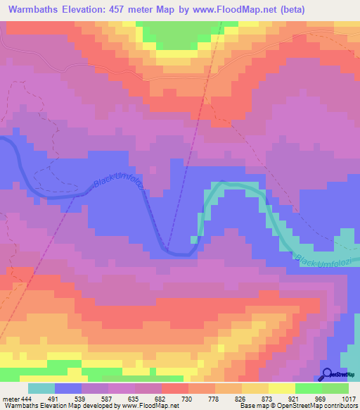 Warmbaths,South Africa Elevation Map