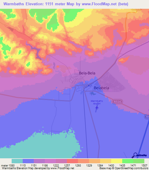 Warmbaths,South Africa Elevation Map