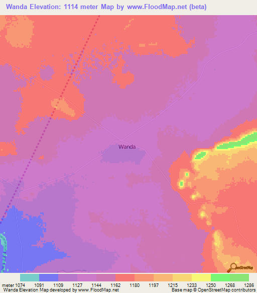 Wanda,South Africa Elevation Map