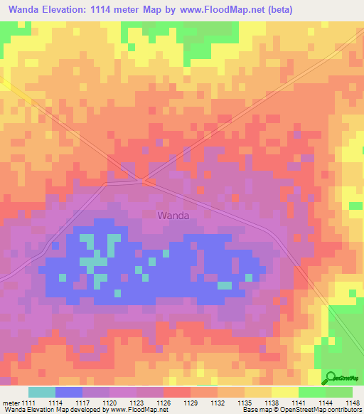 Wanda,South Africa Elevation Map