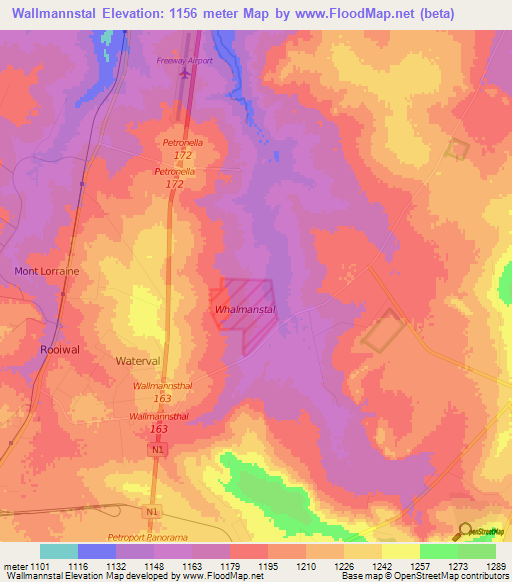 Wallmannstal,South Africa Elevation Map