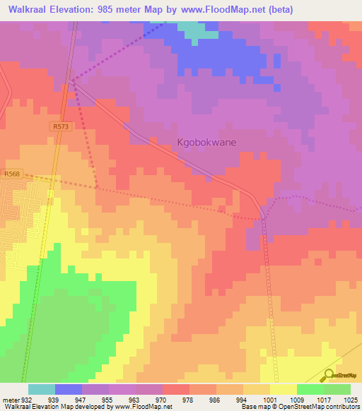 Walkraal,South Africa Elevation Map