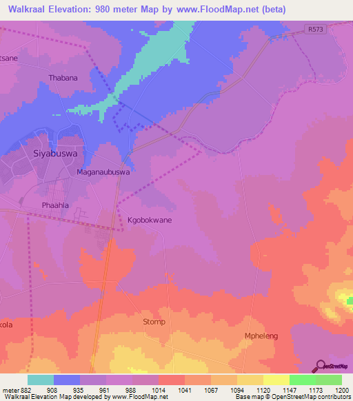 Walkraal,South Africa Elevation Map