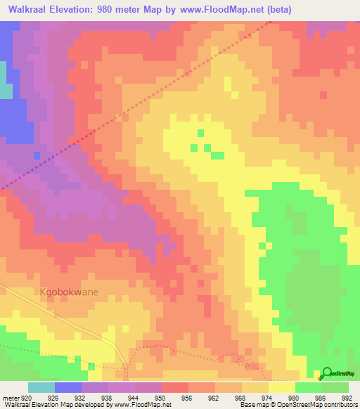 Walkraal,South Africa Elevation Map