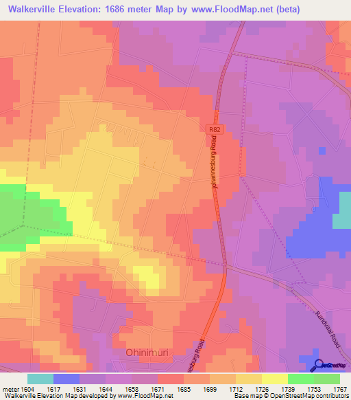 Walkerville,South Africa Elevation Map