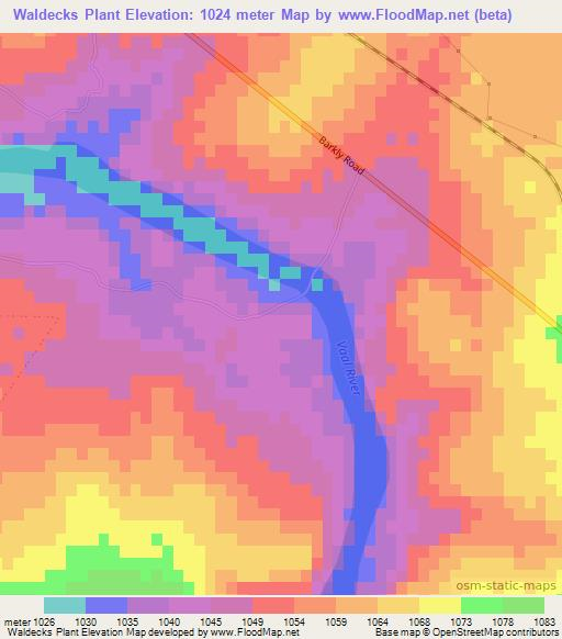 Waldecks Plant,South Africa Elevation Map