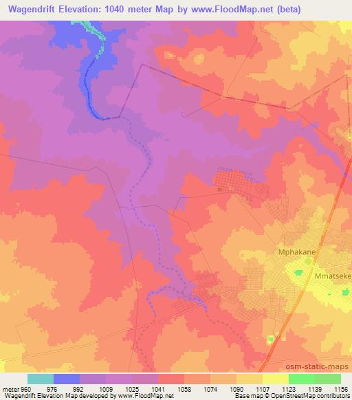 Wagendrift,South Africa Elevation Map