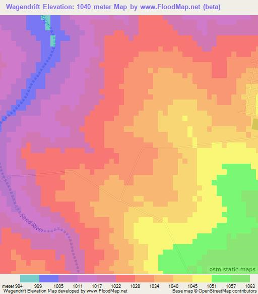 Wagendrift,South Africa Elevation Map