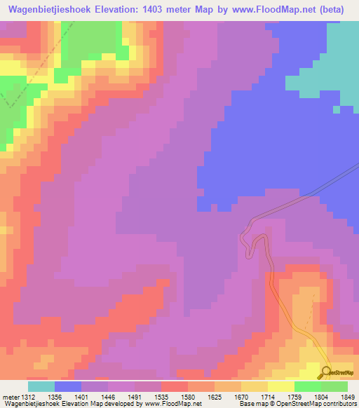 Wagenbietjieshoek,South Africa Elevation Map