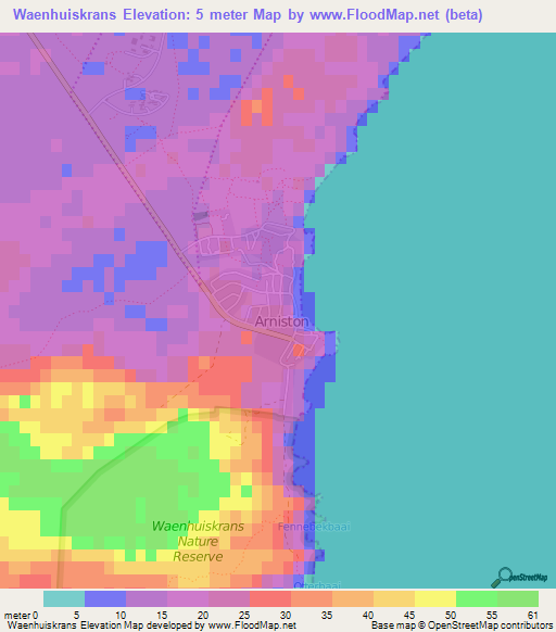 Waenhuiskrans,South Africa Elevation Map