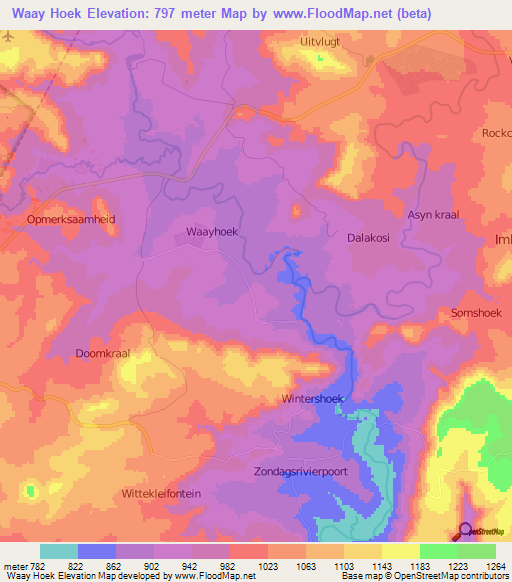 Waay Hoek,South Africa Elevation Map