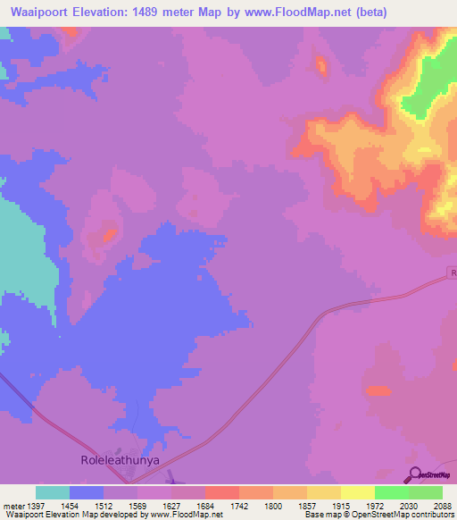 Waaipoort,South Africa Elevation Map