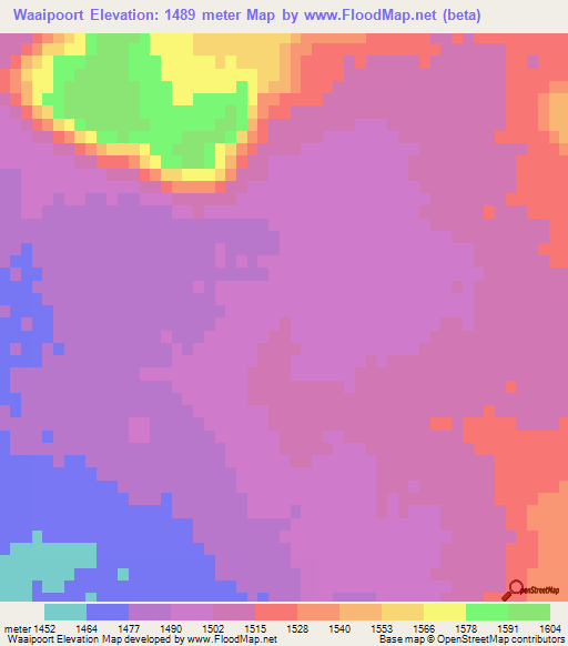 Waaipoort,South Africa Elevation Map