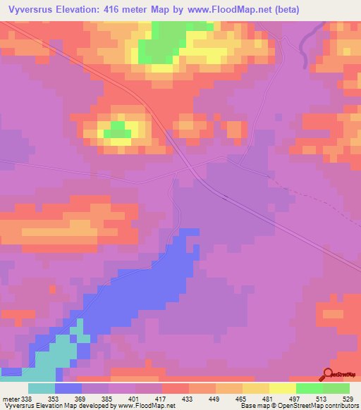 Vyversrus,South Africa Elevation Map