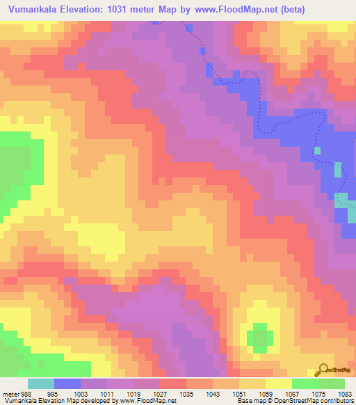 Vumankala,South Africa Elevation Map