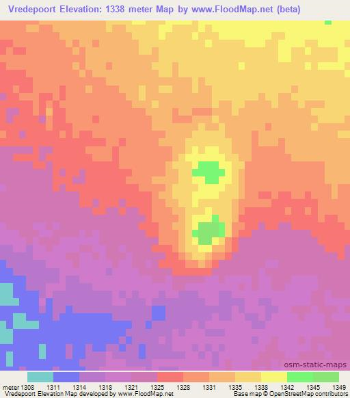 Vredepoort,South Africa Elevation Map