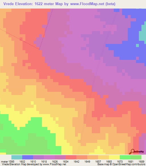 Vrede,South Africa Elevation Map