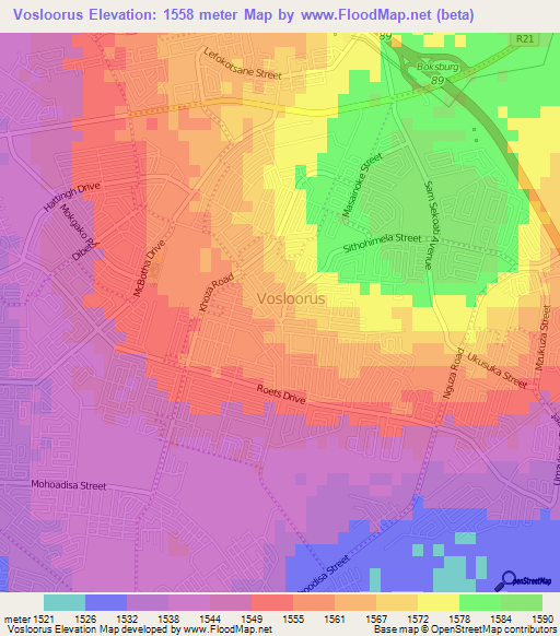 Vosloorus,South Africa Elevation Map