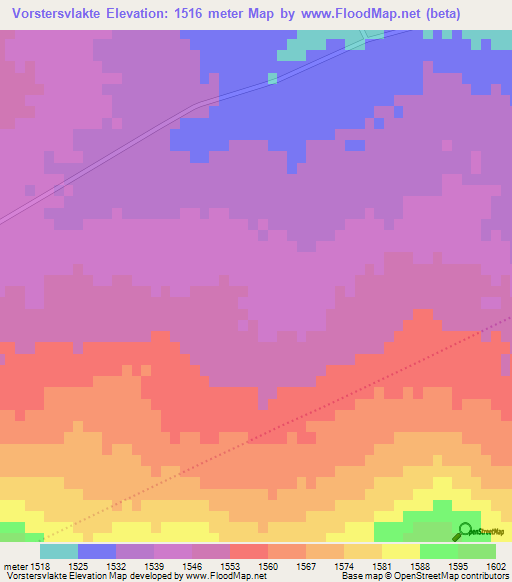 Vorstersvlakte,South Africa Elevation Map