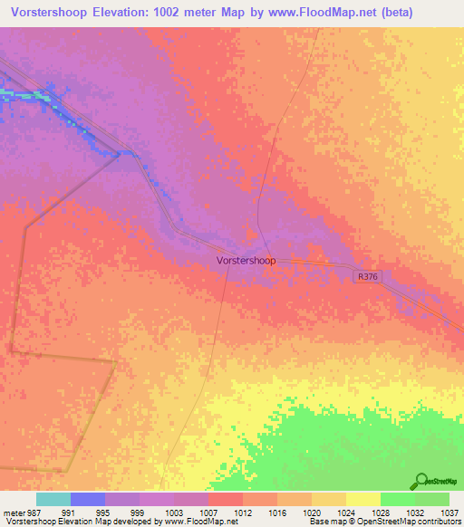 Vorstershoop,South Africa Elevation Map