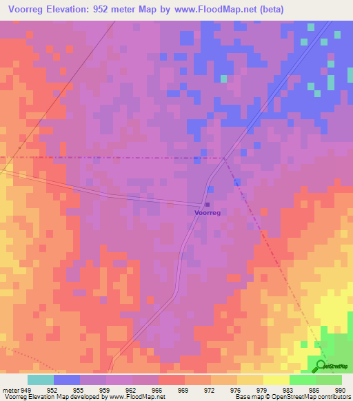 Voorreg,South Africa Elevation Map